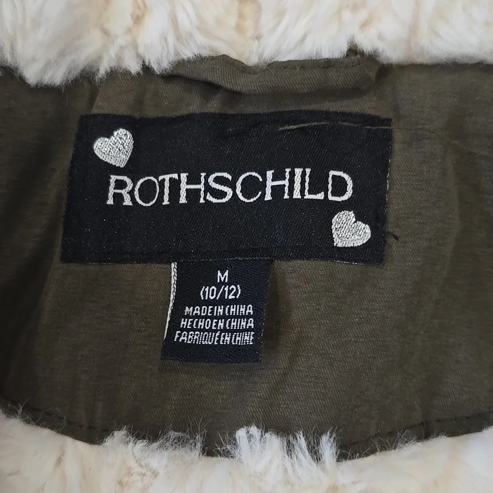 Rothschild | Olive Green Hooded Girls Coat Size Medium